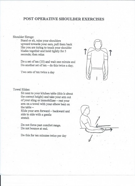 Post Operative Shoulder Exercises Joint Preservation Center